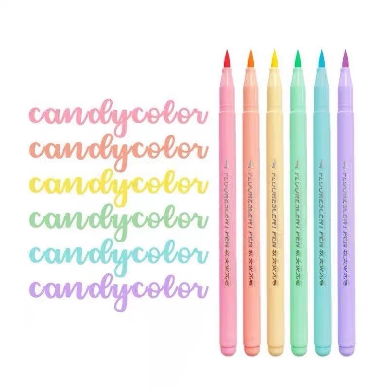 

Brush Pen / Pulpen Pena Kaligrafi Coloring Markers / Art Markers / 6 Colors Highlighter Pen / Spidol Warna Set / Spidol Brush Pen / Spidol Set Marker Drawing Pen / Calligraphy Brush / Kuas Warna