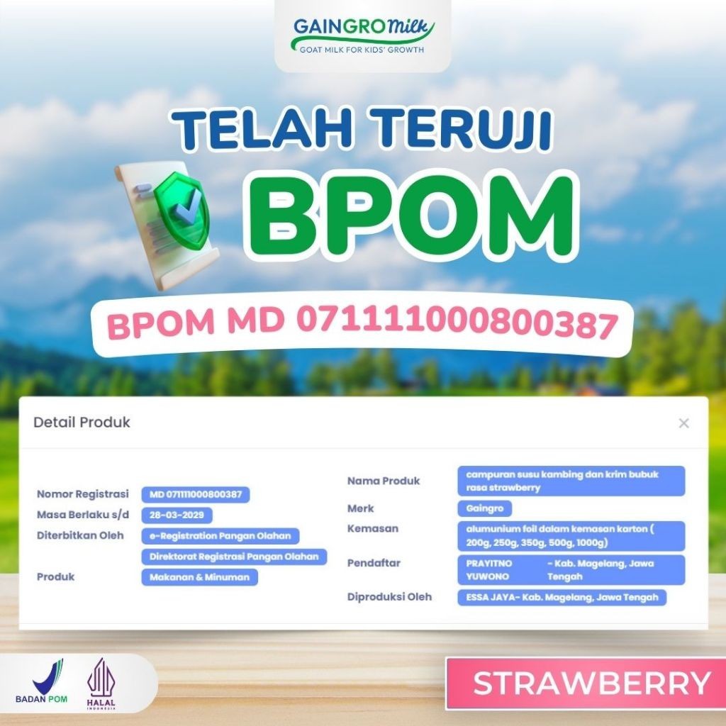 

PAKET 4 BOX SUSU VANILLA 2 & STRAWBERRY 2 Susu Kambing Penambah Berat Anak - GainGro Milk Indonesia