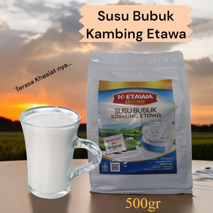 

Etawa Golden Susu kambing murni 500gr, susu kambing bubuk premium kandungan 60%