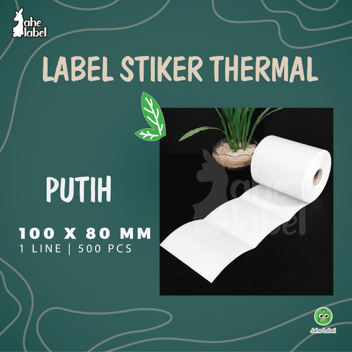 

CUSTOME LABEL STICKER THERMAL 100X80 MM ISI 500 PCS - Putih