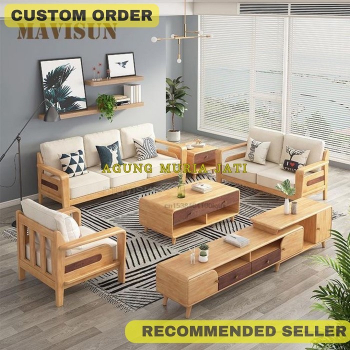 Sofa Tamu Minimalis Kayu Jati Asli Jepara