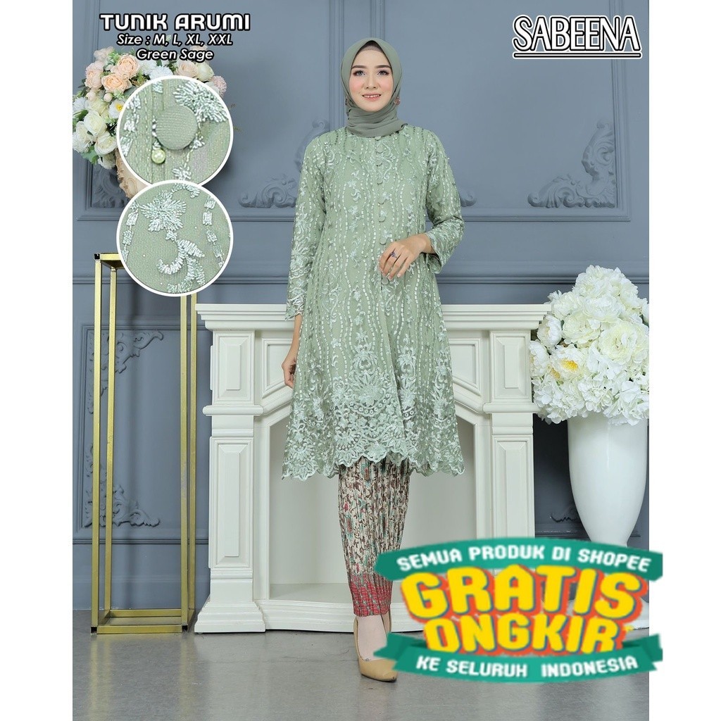 Set Kebaya Tunik Kancing depan/ Tunik Brokat / Kebaya Modern / Kebaya tile / Kebaya Favorite / Tunik