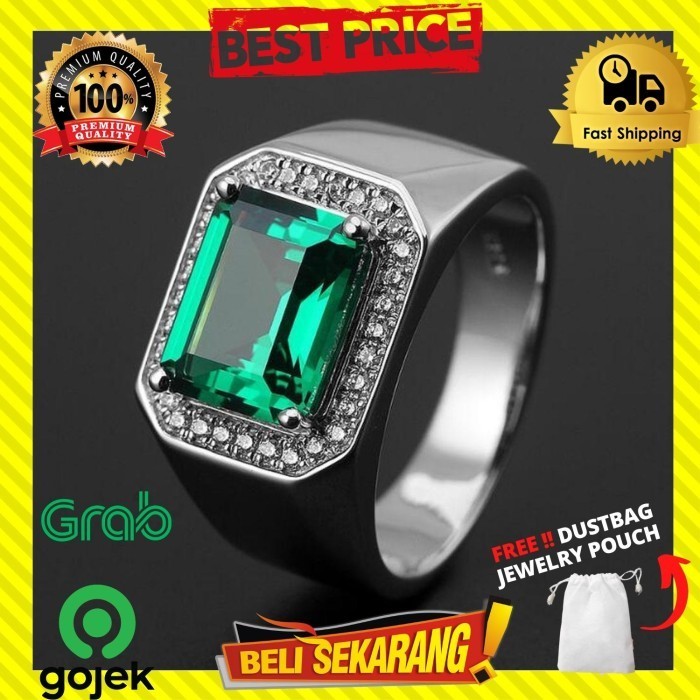 CINCIN BATU PERMATA BERLIAN BIRU HIJAU ZAMRUD SAFIR PRIA WANITA C214