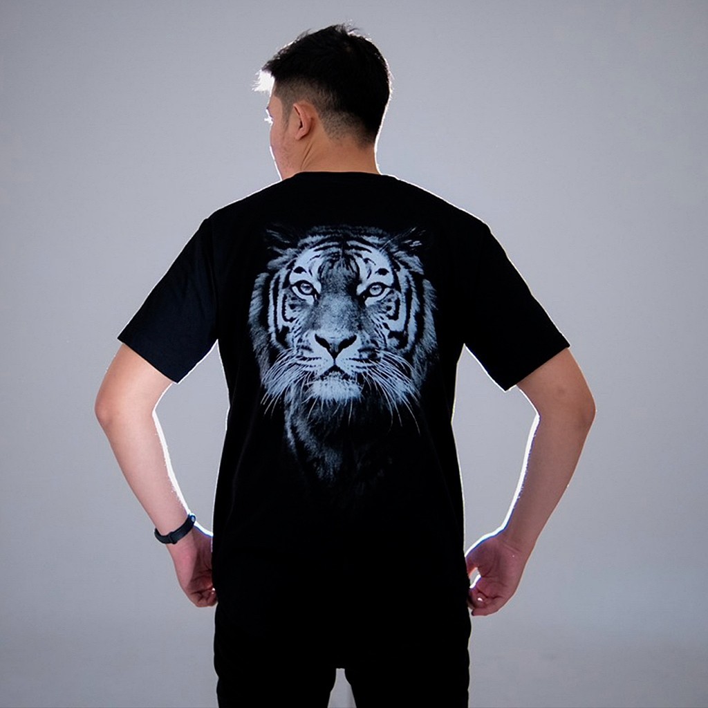 Macan Putih Belakang | T Shirt Glow In The Dark|kaos harimau|kaos gambar macan|kaos gambar harimau|k