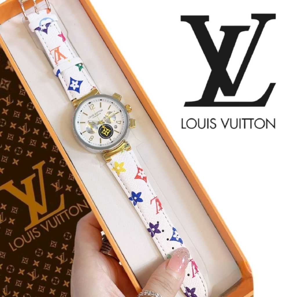 Jam Tangan Wanita LV L5770 Kulit Chrono Tanggal Aktif Free Box Ori, Paperbag & Batrai ( BISA COD )