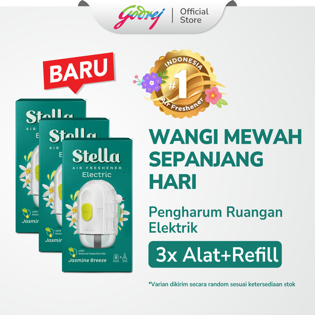 Stella Air Freshener Electric Set x3 (Random Variant) - Pengharum Pewangi Ruangan Elektrik