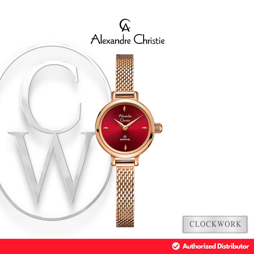 Jam Tangan Wanita Alexandre Christie AC 2B35 LHBRGRE Rantai Pasir / Mesh Strap Elegant Minimalis