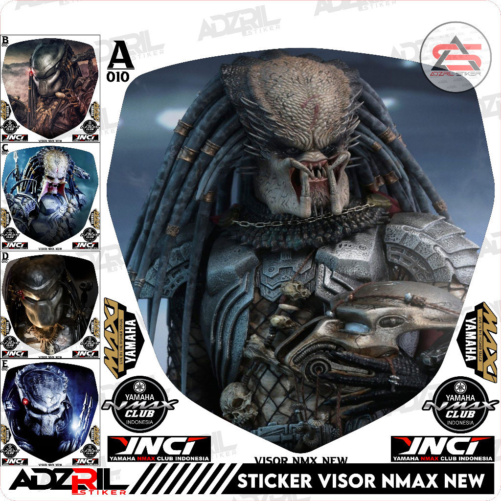 Stiker visor Winshield yamaha  Nmax New 155 2020-2022 GAMBAR PREDATOR (010) / stiker  Winshield  gam