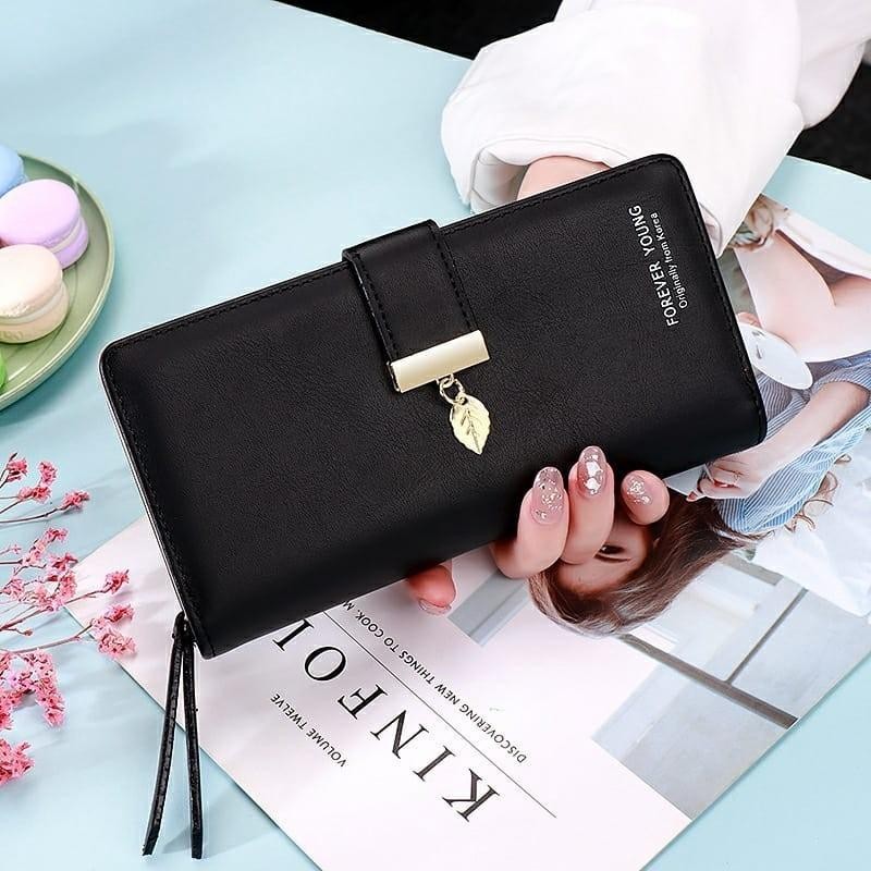 DOMPET LIA - DOMPET PANJANG WANITA SIMPLE LUCU MODEL KOREA POLOS DOMPET LIPAT BAHAN TEBAL MASUK KOIN