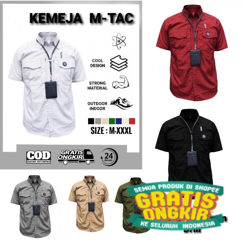 Kemeja M Tac lengan Pendek/Baju RESKRIM Tangan Pendek/Kemeja M-Tac Terbaru/Kemeja Lapangan/ jumbo bi