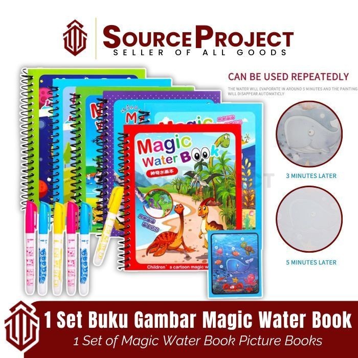 

1 Set Buku Gambar Mewarnai Edukasi Belajar Latihan Untuk Anak Magic Water Book | Source Project
