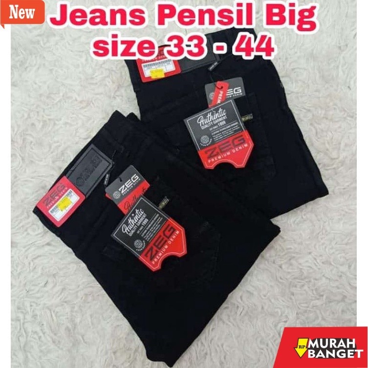 Denim Pria Jumbo ZEG Premium Jeans/Celana Jeans pensil Hitam pekat Jumbo/Celana Jeans pensil jumbo 3