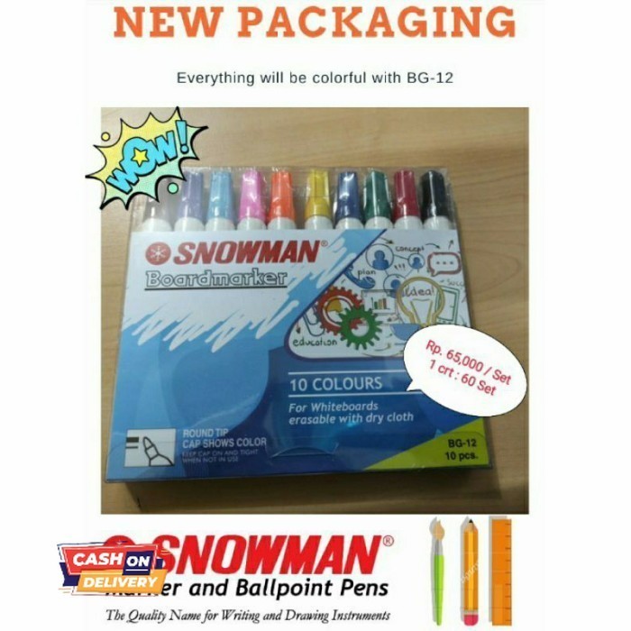 

✨LARIS✨ -Spidol Snowman Boardmarker 10 Warna