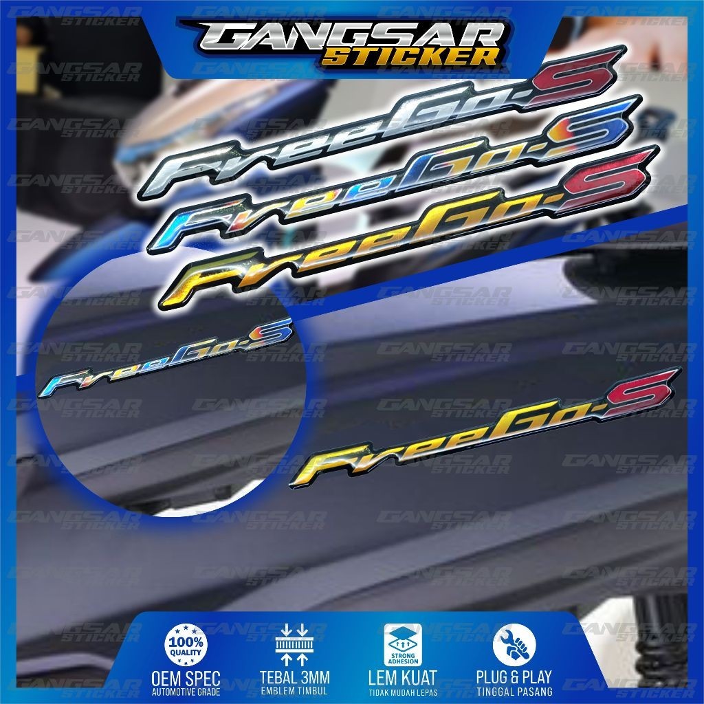 emblem timbul yamaha freego / sticker timbul yamaha freego / emblem yamaha freego s / emblem freego 
