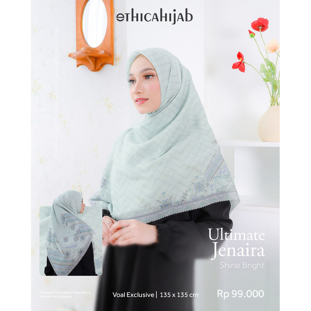 Ethica Hijab Ultimate Jenaira | Hijab Motif | Hijab Motif Segi Empat | Hijab Printing | Hijab Motif 