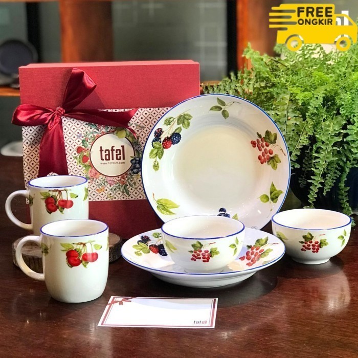 

✨LARIS✨ -Hampers Idul Fitri Piring Mug Keramik Set Fruitful Isi 6