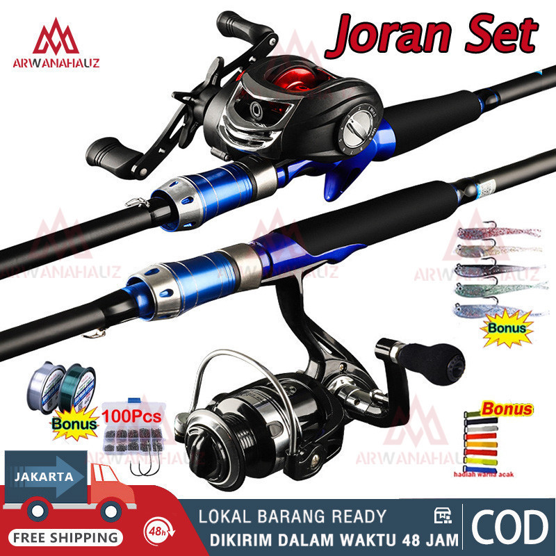 Joran Pancing Full Set 1.8M 5-10LB 7.2:1 Joran BC Set Reel BC Joran UL Carbon Pancingan Set Lengkap 