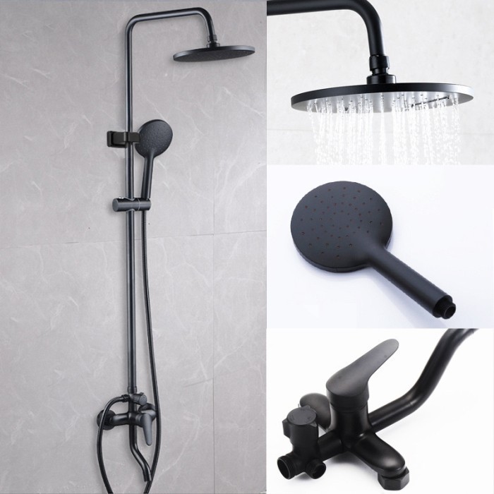Shower Set Shower Kamar Mandi 3 Dalam 1 Set Black Kamar Mandi Shower