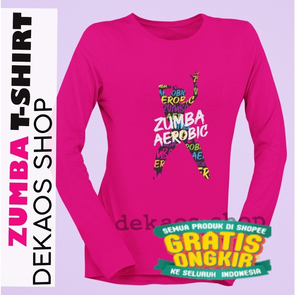 BAJU AEROBIC WANITA / KAOS SENAM LENGAN PANJANG  / SETELAN ZUMBA / ATASAN ZUMBA / BAJU SENAM WANITA 