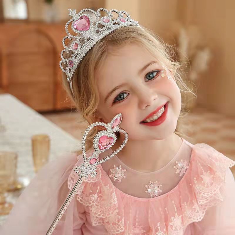 Set Mahkota Dan Tongkat Princess Elsa Frozen Aksesoris Rambut Palsu Mainan Anak Perempuan Makassar