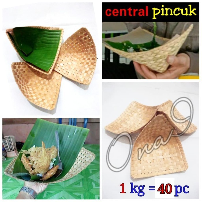 

pincuk pecel/lotek,piring pincuk,anyaman bambu besek termurah terlaris