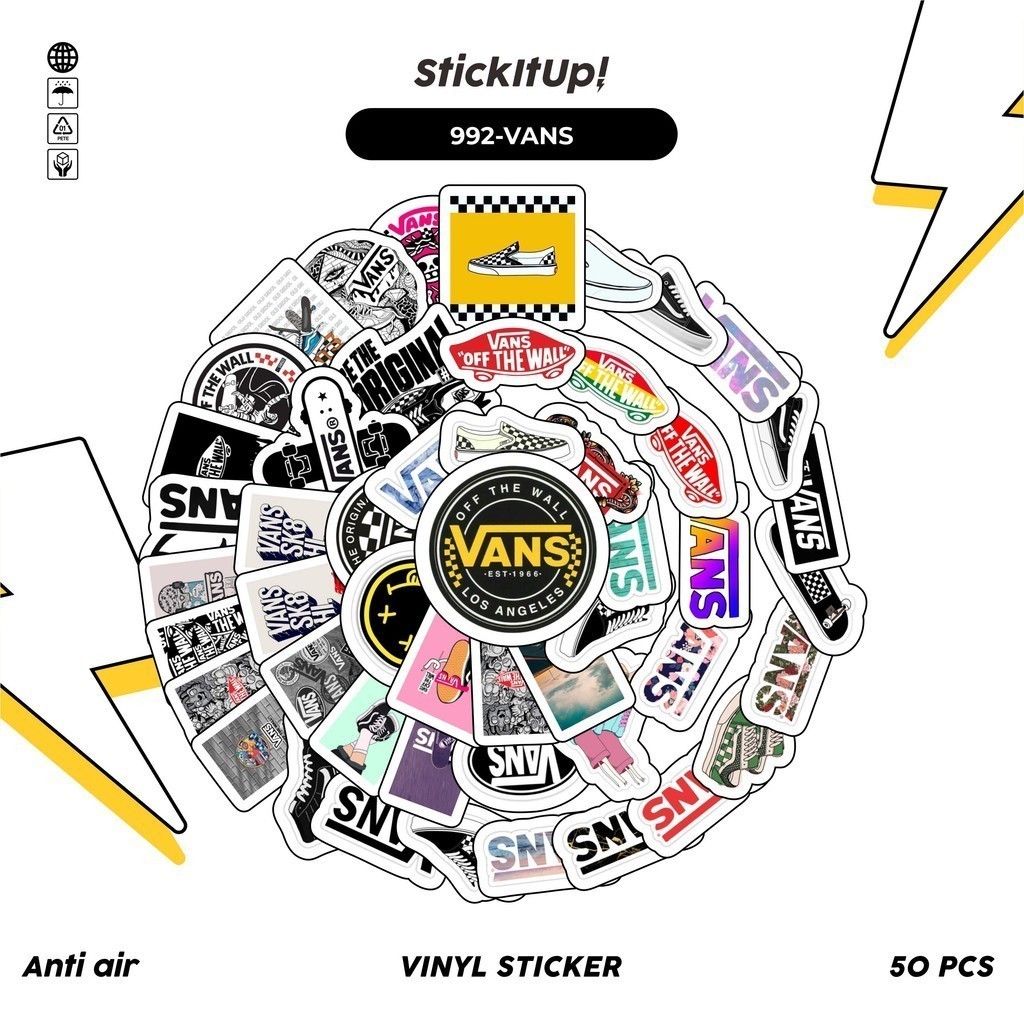 

COD✨ 100 Pcs Stiker Logo Vans Lucu Anti Air Untuk Dekorasi Notebook Sepeda Skateboard Handphone DIY