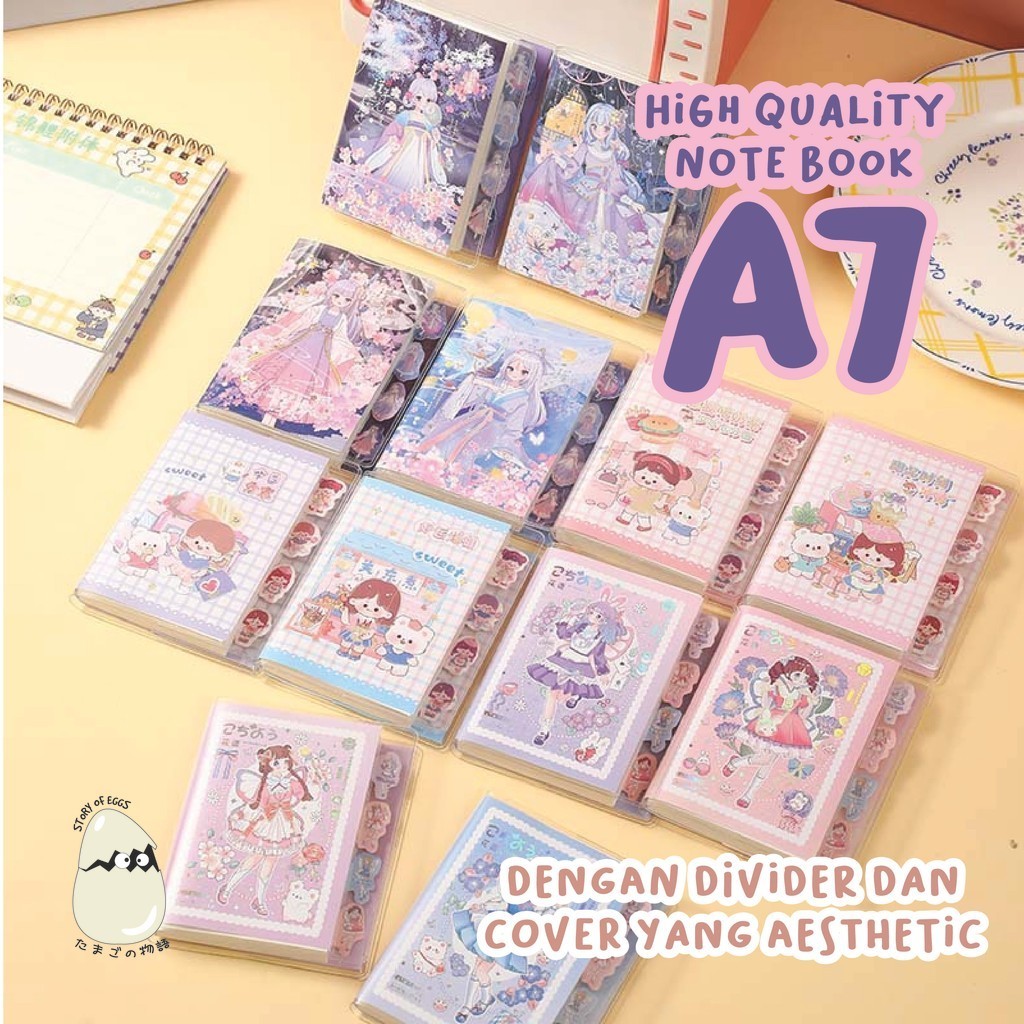 

A7 Anime Pocket Note Book Aesthetic Buku Catatan 80 lembar Notebook journal Buku Tulis Memo Diary