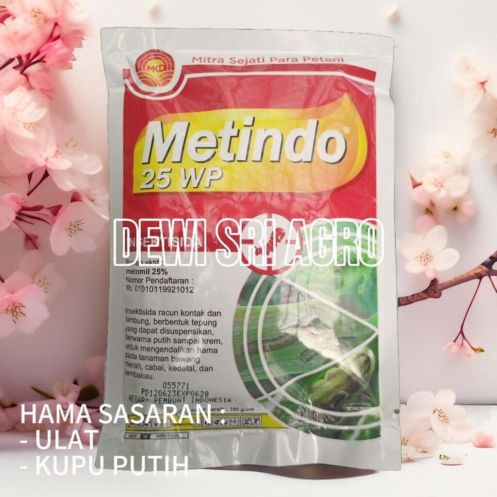 PEMBASMI HAMA ULAT DAN KUPU PUTIH METINDO 25 WP KEMASAN 100 GRAM