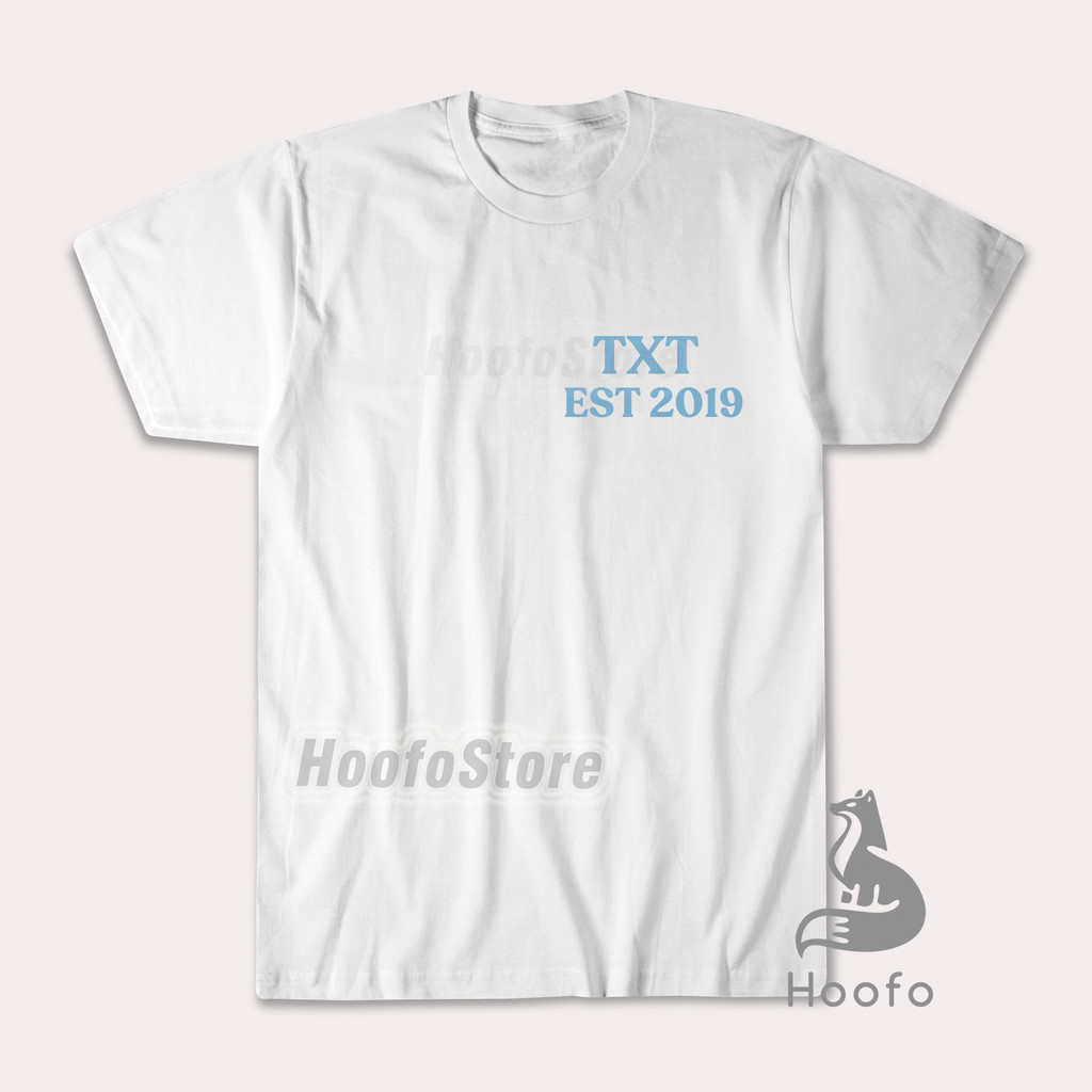 Hoofo Apparel Baju kaos TXT Est E tee Yeonjun Hueningkai Soobin Beomgyu Taehyun Oversize COD Unisex
