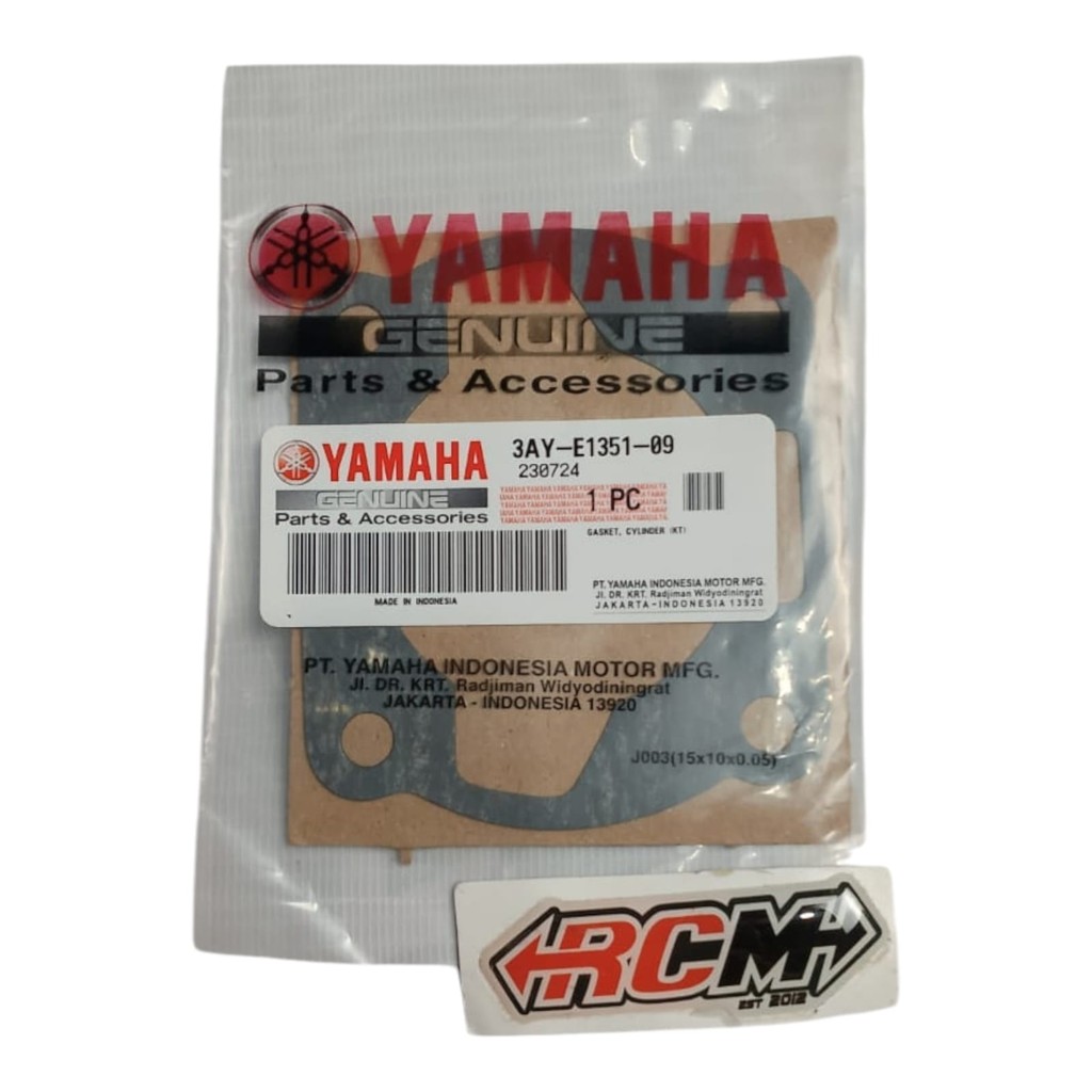 PAKING GASKET PERPAK CYLINDER BLOK BLOCK BAWAH KERTAS ALFA ORI ORIGINAL YAMAHA YGP ASLI 3AY-E1351-09