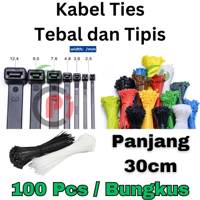 

Kabel Ties TEBAL Ukuran Panjang 3.6mm x 30cm / 5.4mm x 300mm Isi 100 Pcs Nylon Ties Zip Tie Tis Ikat