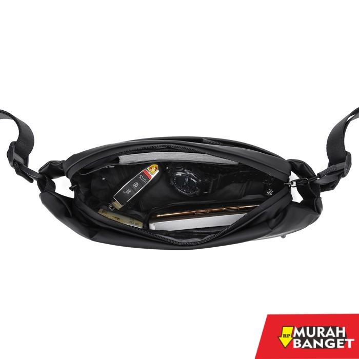 tas selempang pria kekinian WEIXIER KE261 Tas Selempang Pria Buckle Magnet - Gray