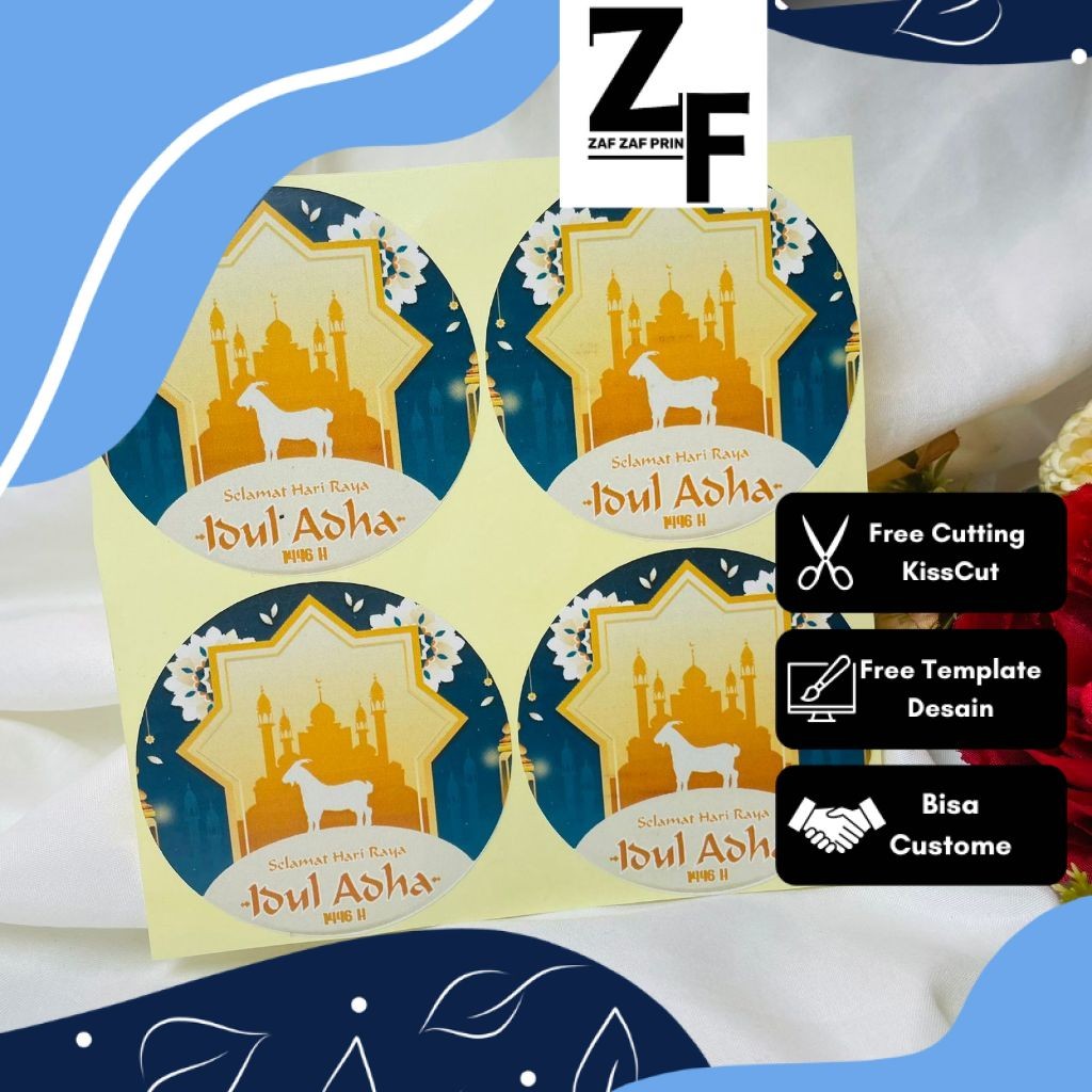 

ZAF 2-4 Sticker Lebaran Haji Gift Ramadhan Sticker Selamat Hari Raya Idul Adha Free Desain