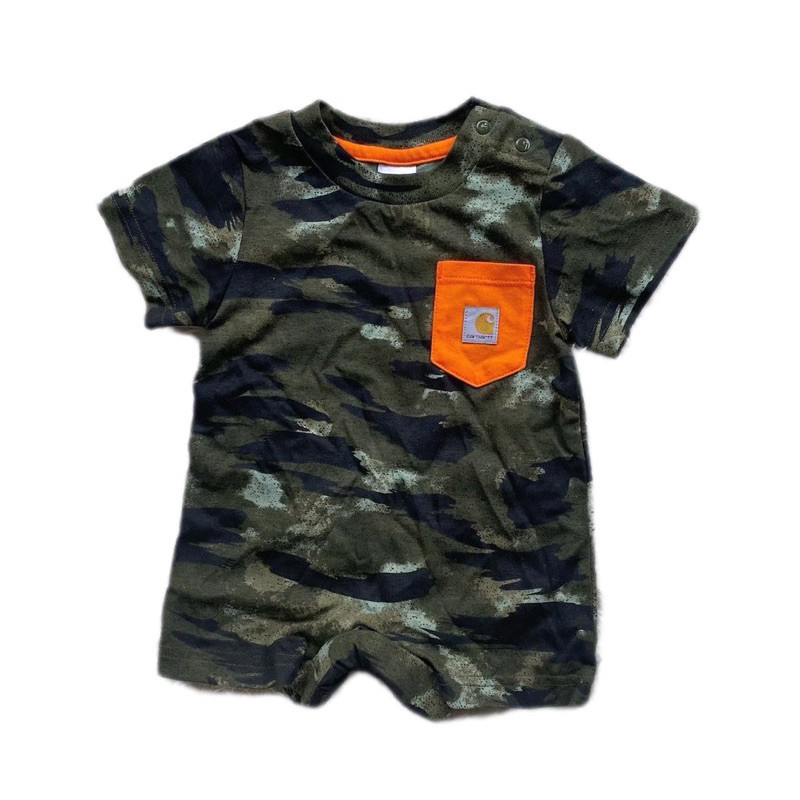 Carhartt Baby Short Sleeve Bodysuit Pocket T Shirt Boy’s Camo Pattern Toddler Kids Baju Anak