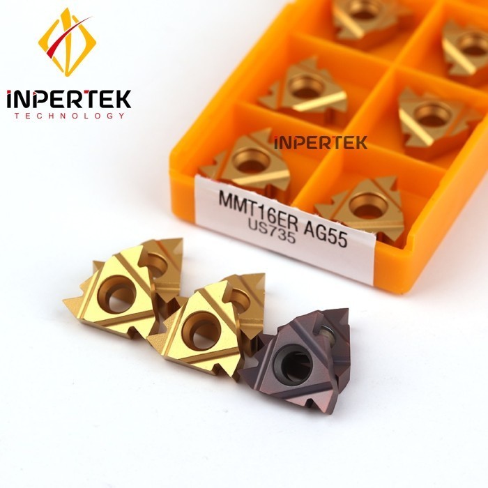 YM27 Insert 16 ER AG 60 ISO-S Pahat Bubut 16ER AG60ISO-S Mata Ulir Luar - BLACK, 10 PCS