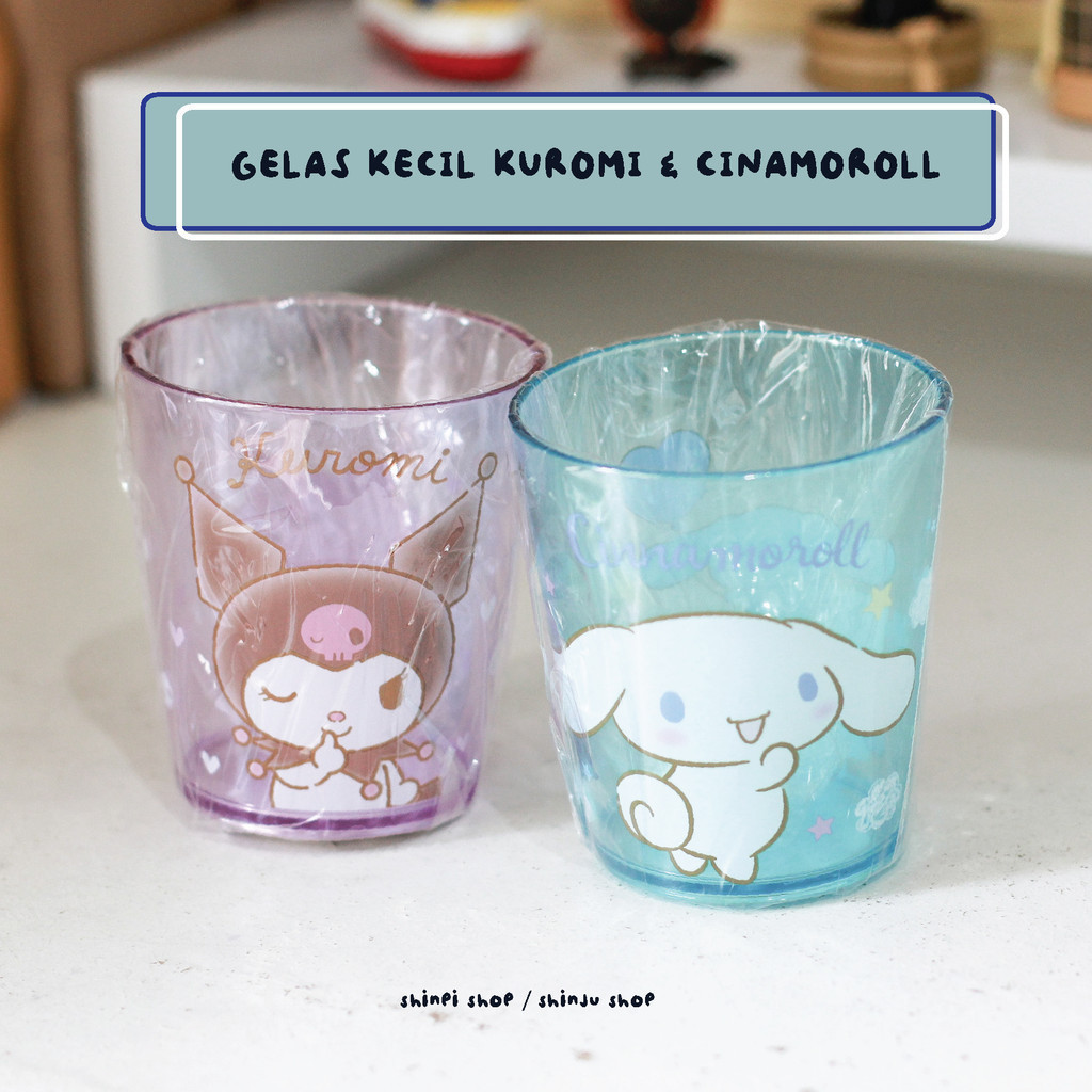 Official Gelas Kuromi Cinamoroll Sanrio Jepang Stuff Lucu Anime Mug Anak Gemas Kartun Mini