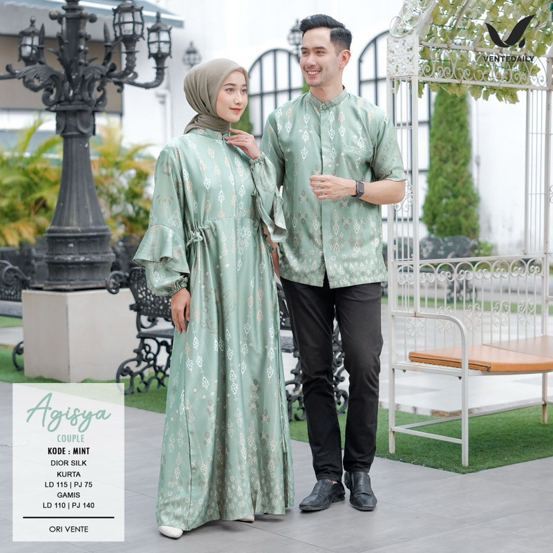 Baju LebaranAGISYA COUPLE ORI VENTE / AGISYA SET COUPLE AYAH IBU CO CE AGISYA GAMIS BAJU KOKO KURTA 