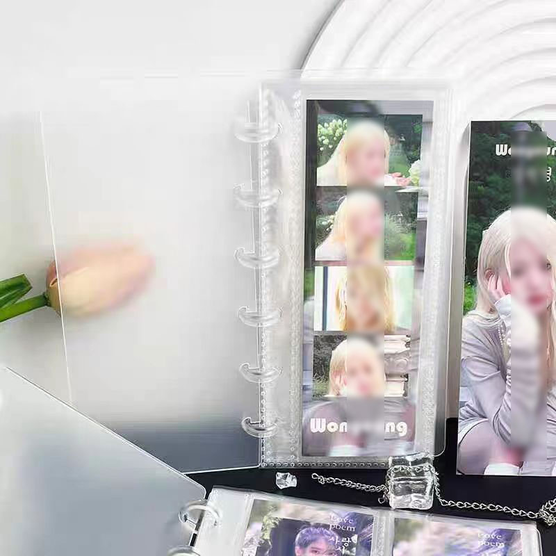 

10 Sheets Loose-Leaf Transparent PP Inner Page Storage Bag 6 Holes Replaceable Photo 2 Sheets PP Cover Portable Binding Folder