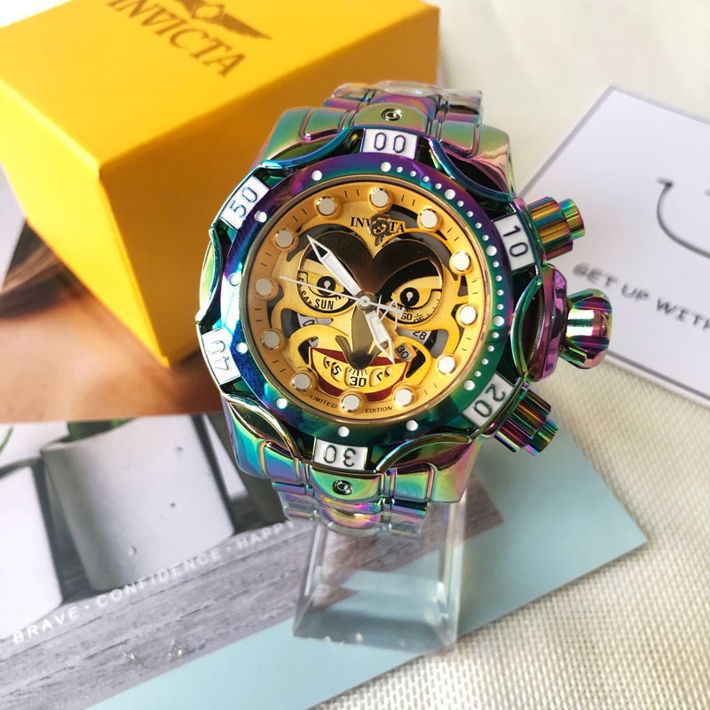 Fashion Invicta Joker Quartz Pria Menonton Baja Paduan