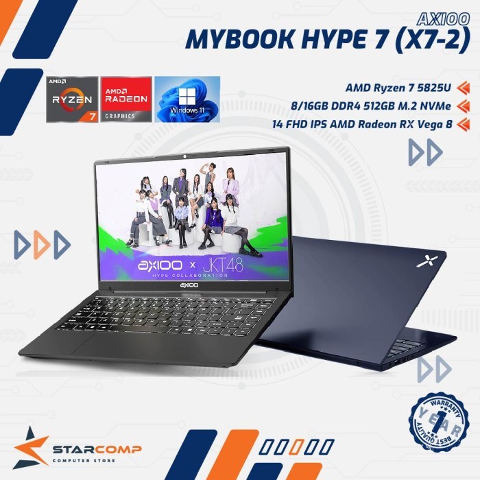 AXIOO  Hype 7 (X7-2) AMD Ryzen 7 5825U 16GB 512GB 14" IPS LAPTOP