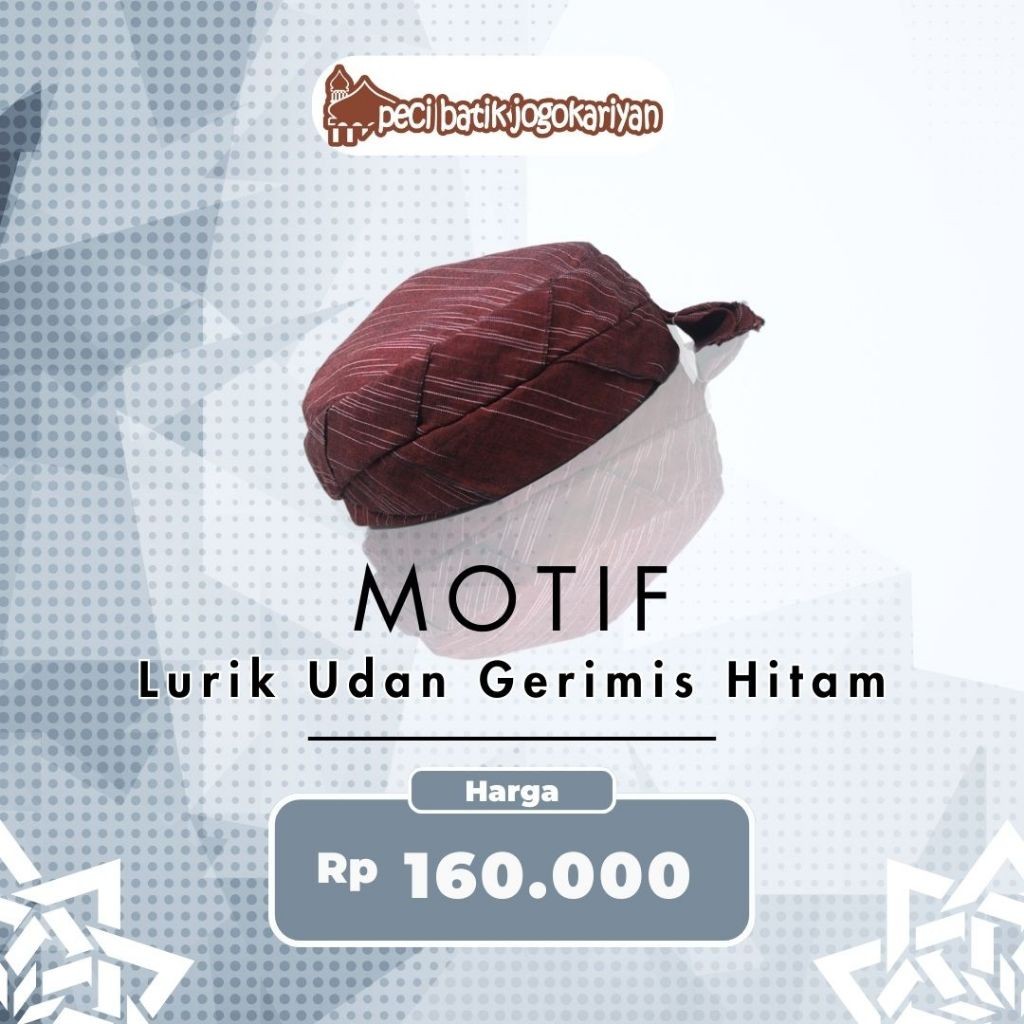 Peci Batik Jogokariyan Motif Lurik Merah Original
