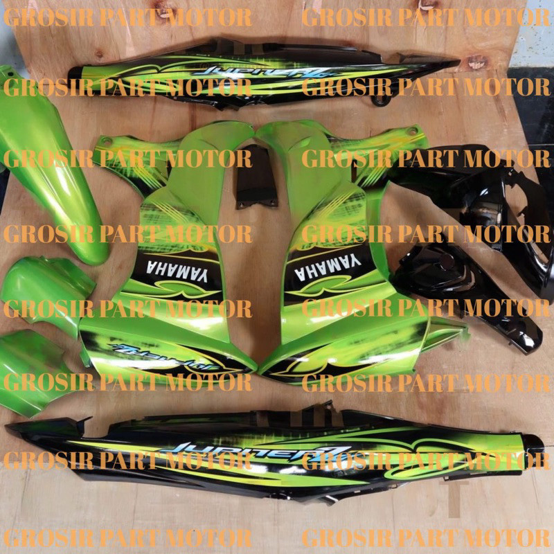 (COD) Cover Body Jupiter Z New Burhan 2008 hitam hijau Full Set Halus Bodi Jupiter Z Burhan Body Jup