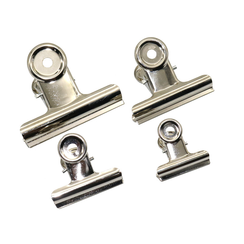 

4 Pcs Round Metal Grip Clips Silver Bulldog Clip Stainless Steel Ticket Clip Stationery Bills Metal Clip Office Supplies