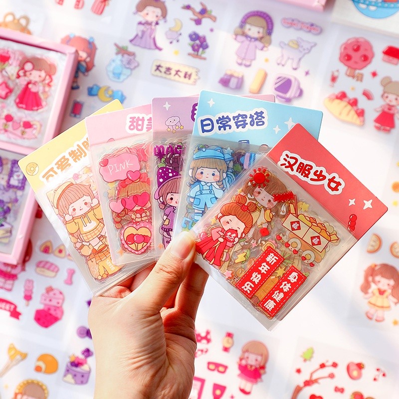 

100pcs label Motif Kartun Perempuan Untuk Dekorasi DIY