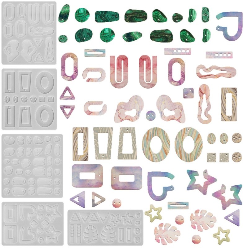 

Multiple Styles Irregular Geometric Earring Silicone Mold Crafts Jewelry Making Epoxy Resin Molds Pendant Keychain Making Tools