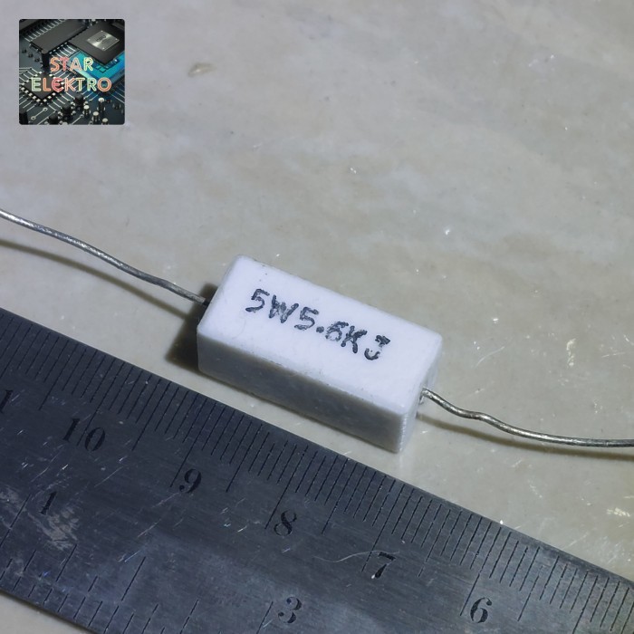 DnG27 5W5.6KJ 5W 5.6K ohm 5K6 5,6K R Resistor Kapur 5watt 5.6Kilo J 5K6R 5,6KJ 5.6KJ 5 w watt - 10 p