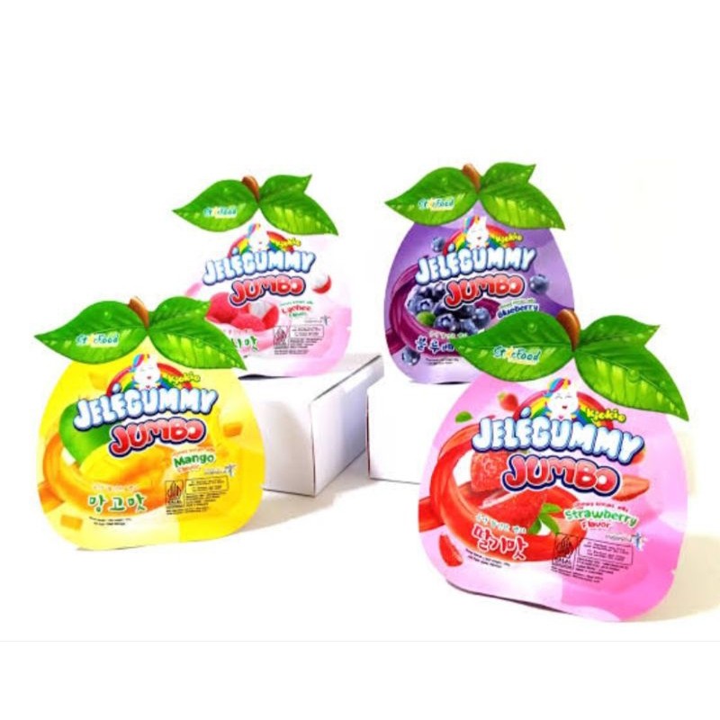 

[BOX ISI 24] Kiokio Jelegummy Jumbo Assorted Mango Lychee Strawberry Bluberry 35gr murah murah meriah
