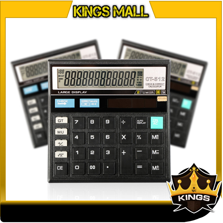 

Kings - 6551 Kalkulator Dagang CT-512 / Kalkulator Dual Power / 12 Digits Dual Power Calculator / Kalkulator CT-512 12 Digit