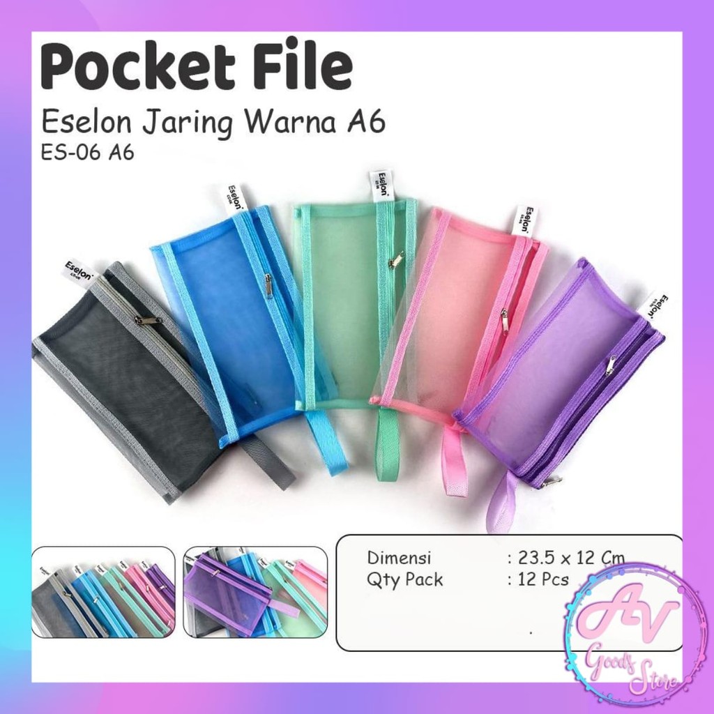 

Pocket File Jaring Warna Pastel ES-06 / Pocket File 2 Resleting / Map File Serbaguna / Tempat Dokumen / Tempat Pensil