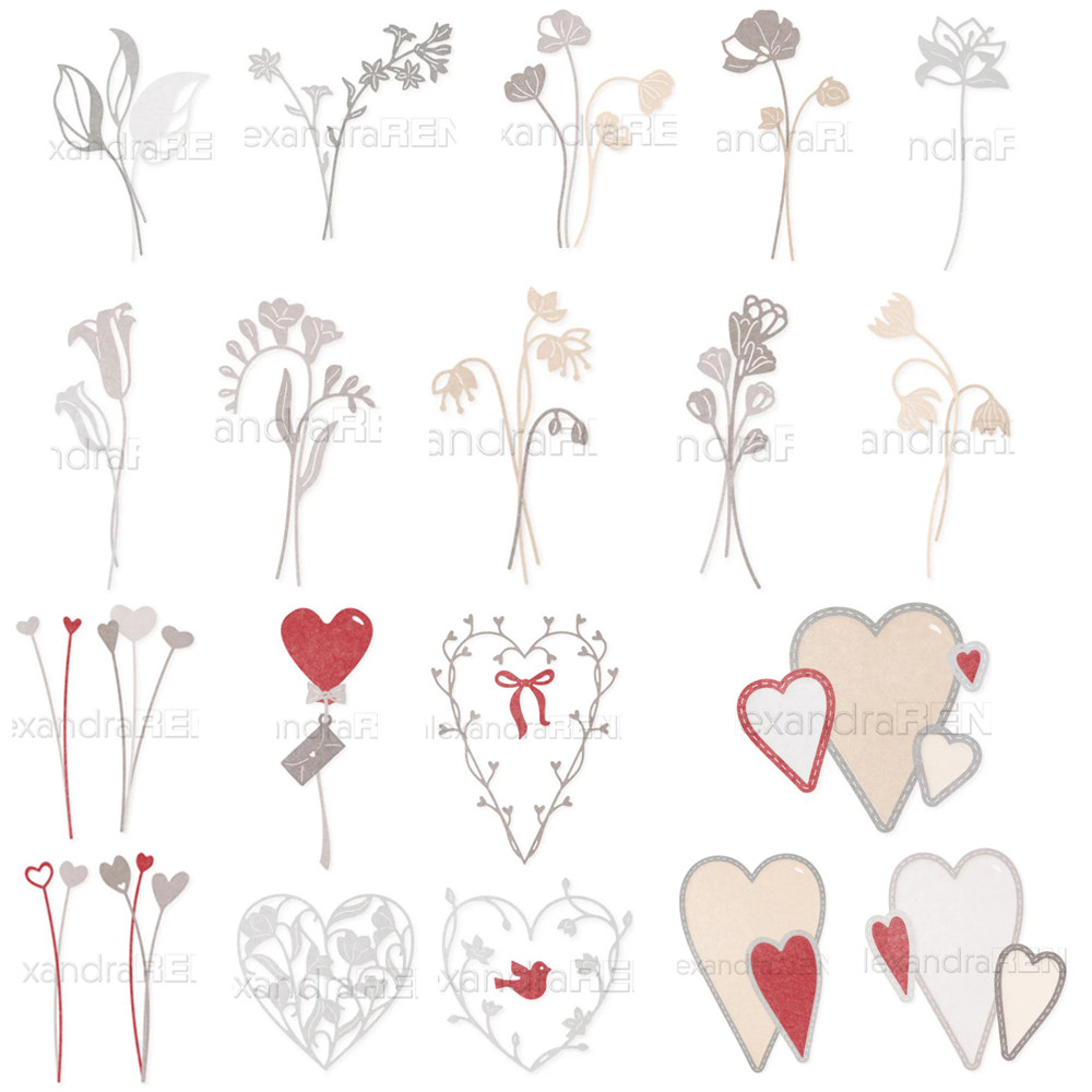 

Piggy Craft metal cutting dies cut die mold New flower leaf love frame Scrapbook paper craft knife mould blade punch stencils